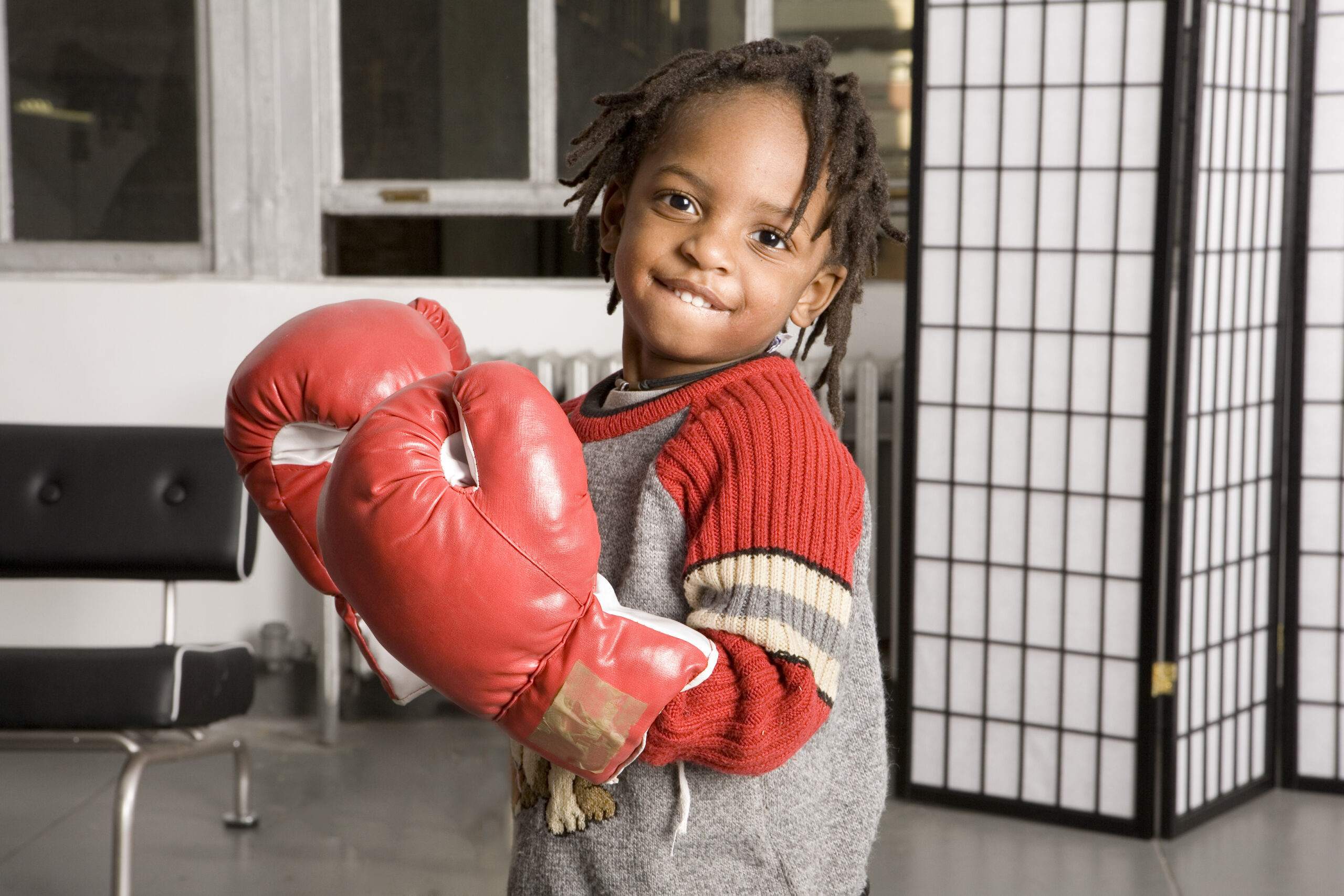 Little boy store boxing gloves